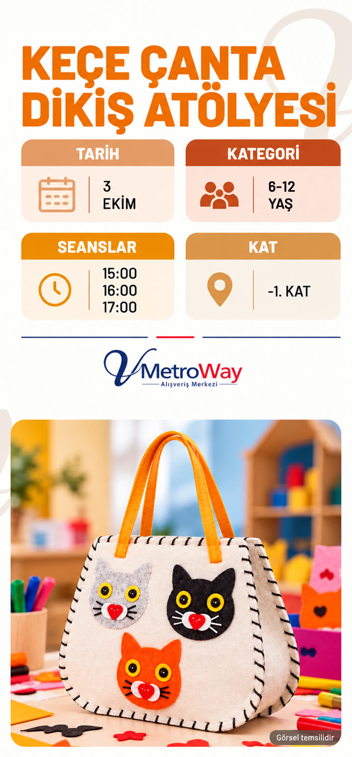Keçe Çanta Dikiş Atölyesi - 3 Ekim, 6-12 yaş, -1. Kat - V MetroWay