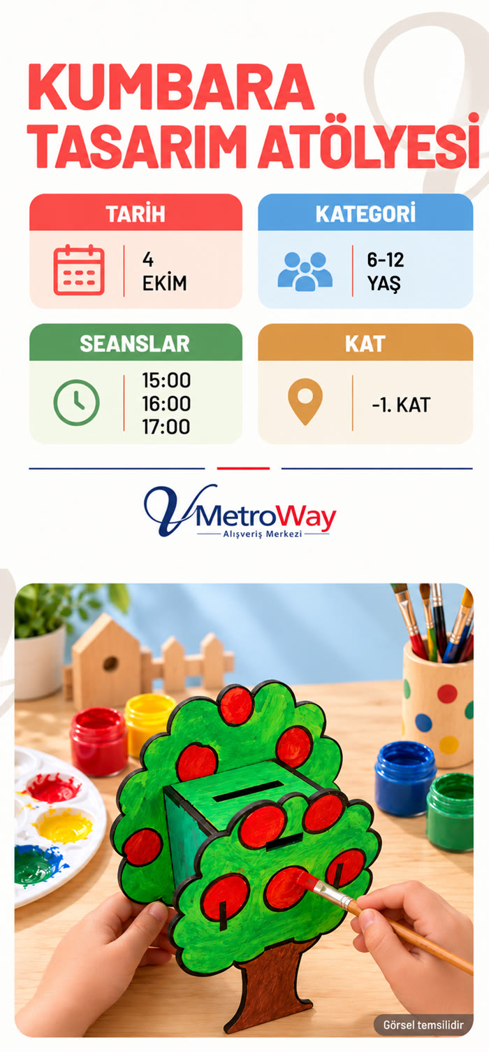 Kumbara Tasarım Atölyesi - 4 Ekim, 6-12 yaş, -1. Kat - V MetroWay